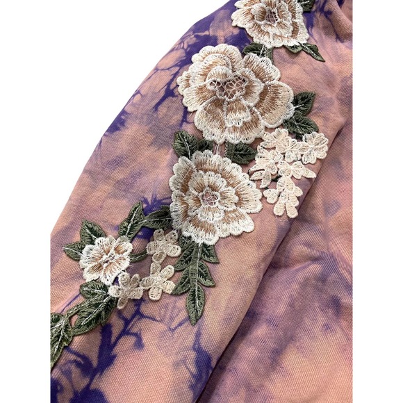Civil Regime by Darc Sport Women's White Rose Tie Dye Hoodie in Lilac Khaki - Picture 3 of 4